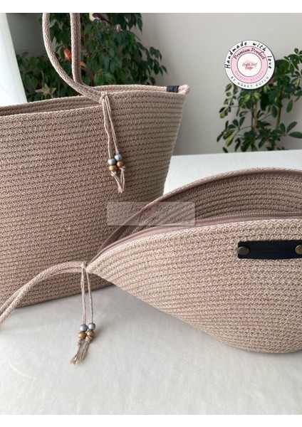 Bailey 2li Takım Plaj Çantası , El Çantası Clutch, Totebag, Kadın Çanta, Yazlık, Hediyelik, hasır Jüt Tress fiyatları