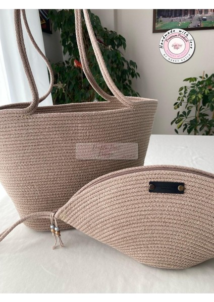 Bailey 2li Takım Plaj Çantası , El Çantası Clutch, Totebag, Kadın Çanta, Yazlık, Hediyelik, hasır Jüt Tress modelleri