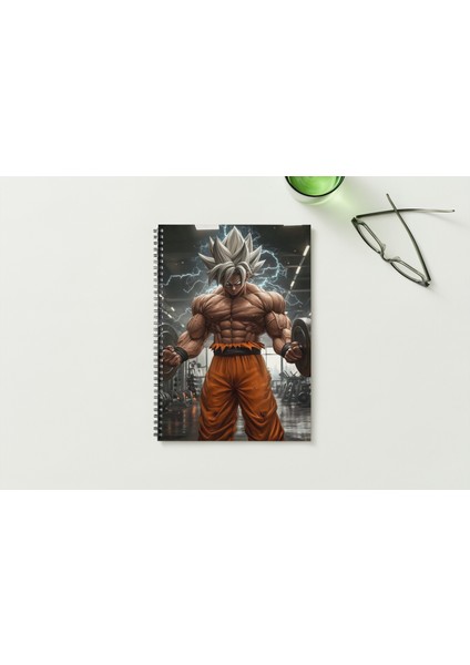 Gym Goku Anime A5 Metal Spiralli Çizgisiz Sert Kapak Anime Defter