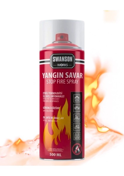 Works Yangın Savar Sprey 500 ml – Portatif,hızlı,etkili,taşınabilir Yangın Söndürücü Köpük