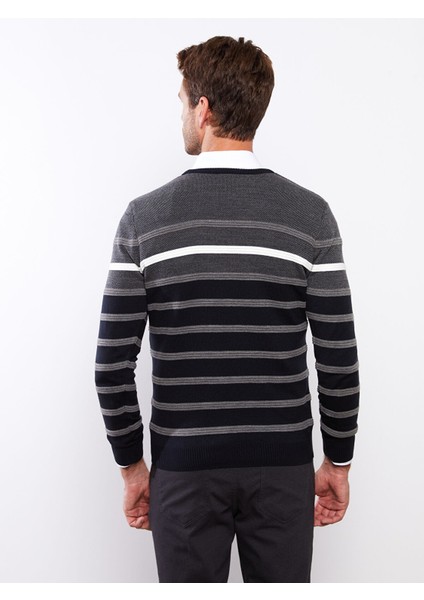 Yeni Sezon Bisiklet Yaka Uzun Kollu Çizgili Erkek Triko Kazak fırsatları