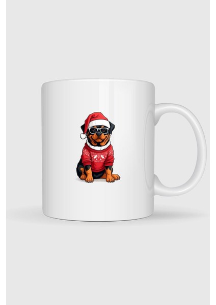 Yılbaşı Yeni Yıl Köpek Baskılı Kupa Bardak