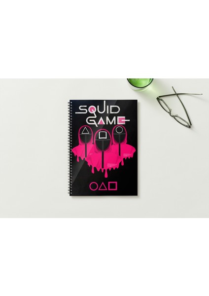 Squid Game A5 Metal Spiralli Çizgisiz Sert Kapak Squid Game Defter