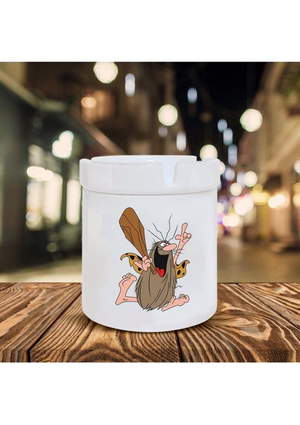 Kaptan Mağara Adamı Baskılı Seramik Küllük