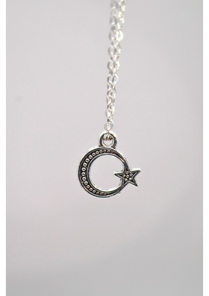Mmif Ayyıldız Desenli Kolye Ucu Gümüş Renkli ve Kolye Gümüş Kaplama Kolye Unisex 46CM fiyatları