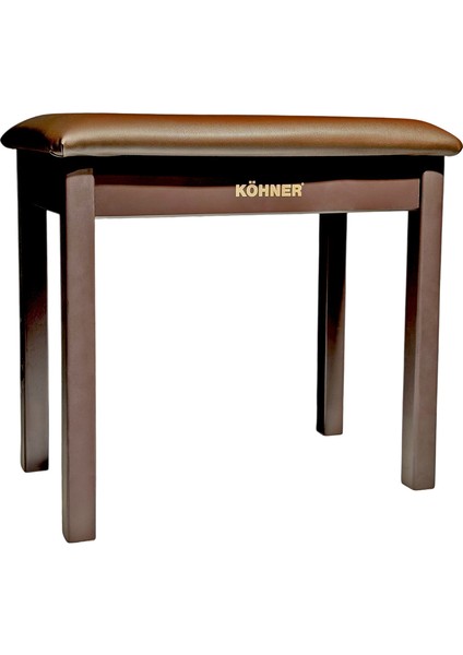Ahşap Ayaklı Kaliteli Piyano Taburesi (Kahverengi)