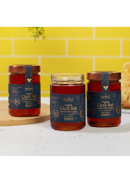Organik Çiçek Balı Doğu Anadolu 850 gr 3'lü Set