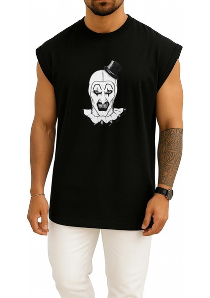 Oversize Terrifier Göğüs Baskılı Atlet