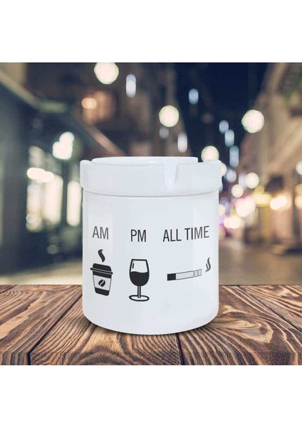 Zaman Küllük Sabah Kahve Akşam Şarap Baskılı Kül Tablası KL-197 fiyatları