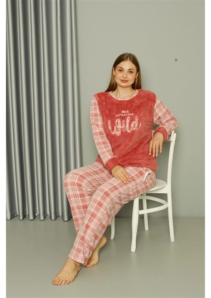 Moda Polar Kadın Büyük Beden Pudra Pijama Takımı fırsatları