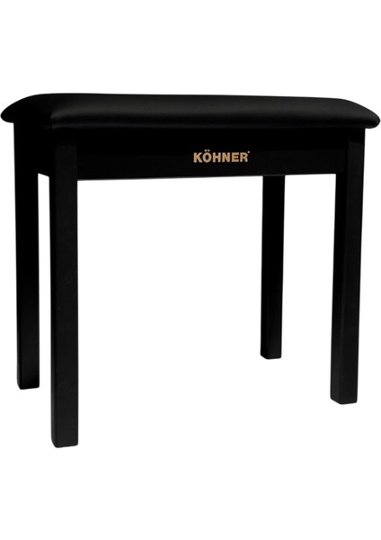Ahşap Ayaklı Kaliteli Piyano Taburesi (Siyah)