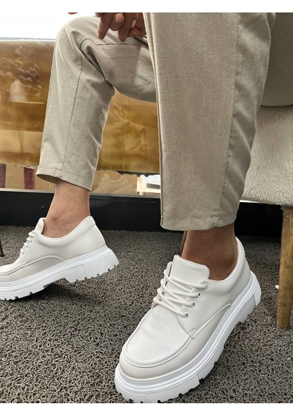 Kb-X6 Kuback Beyaz Cilt Günlük Erkek Ayakkabı