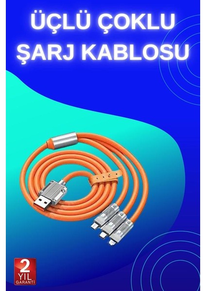 3 In 1 Süper Hızlı Şarj Kablosu Android ve Ios Uyumlu Silikon Şarj Kablosu - NJ001P-4IG0E0 fiyatları