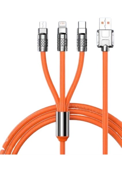 3 In 1 Süper Hızlı Şarj Kablosu Android ve Ios Uyumlu Silikon Şarj Kablosu - NJ001P-4IG0E0 modelleri