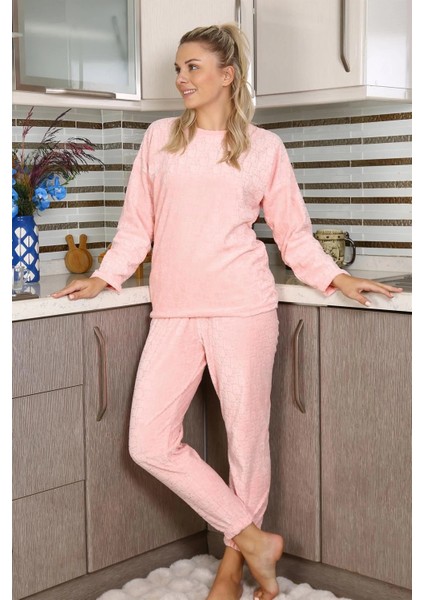 Moda Kadın Kadife Pijama Takım Pembe indirimleri