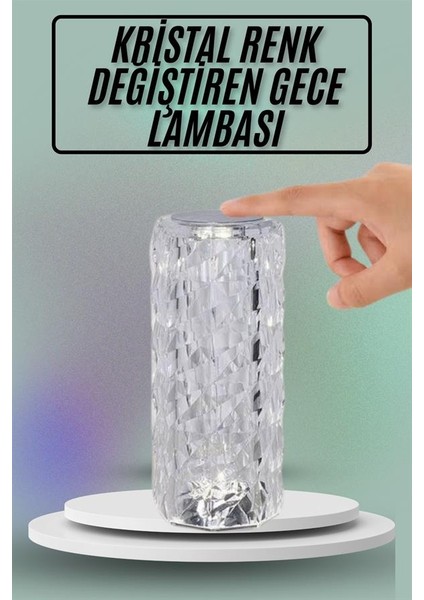 Masa ve Gece Lambası Şık ve Dayanıklı Sensörlü Şarjlı Kristal Lamba - NJ001P-4IBAU1 fiyatları