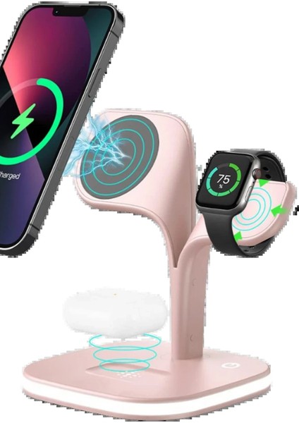 YM-UD22 Kablosuz Şarj Masaüstü Set - PEMBE-(5796) - NJ001P-4IQ5S9