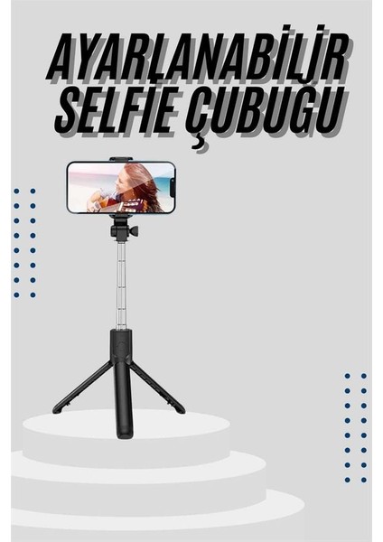 Tripod Selfie Çubuğu Bluetooth Kumandalı Kablosuz LED Işıklı - NJ001P-4IB797 fiyatları