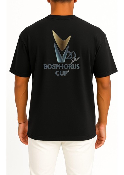 Oversize Bosphorus Cup 20.yıl Cep ve Sırt Tasarımlı Unisex T-Shirt fiyatları