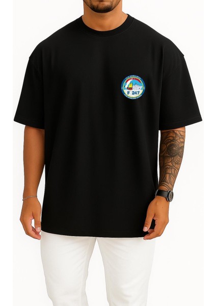 Oversize Tcg Kemalreis F247 Cep Tasarımlı Unisex T-Shirt