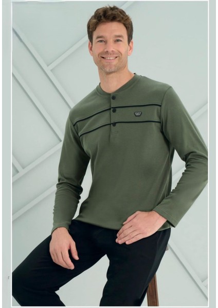 Erkek Interlok Uzun Kollu Pijama Takımı 2201