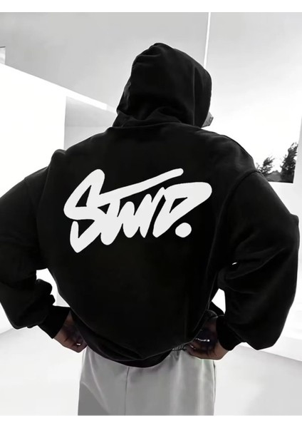 Erkek Baskılı Oversize Sweatshırt 3iplik