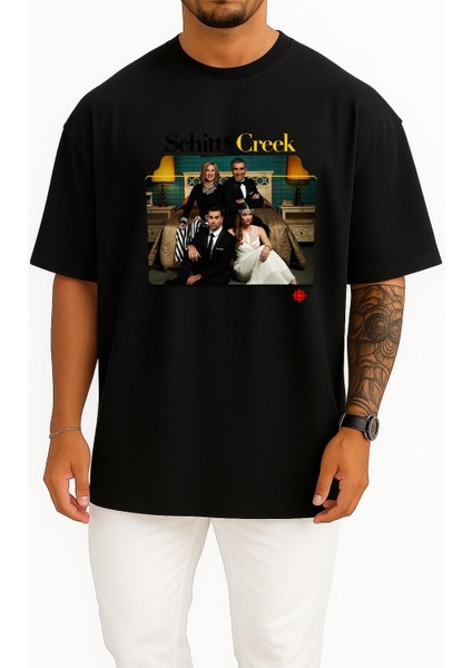 Oversize Schitt S Creek Series And Season Folder Icons, Schitt's Creek Göğüs Tasarımlı Unisex T-Shirt