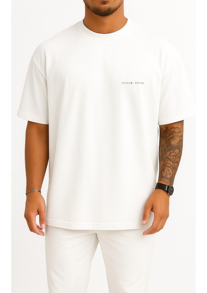 Oversize Wings Of Freedom Attack On Titan Cep ve Sırt Tasarımlı Unisex T-Shirt