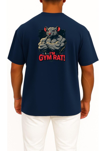 Oversize Ben Gym Faresiyim - Kaslı Fare Cep ve Sırt Tasarımlı Unisex T-Shirt fiyatları