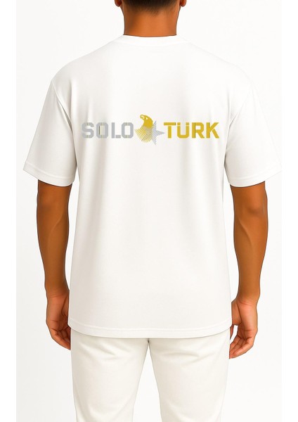 Oversize Solotürk F16 Gösteri Ekibi Cep ve Sırt Tasarımlı Unisex T-Shirt fiyatları