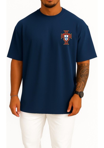 Oversize Portekiz Milli Futbol Takımı Cep Tasarımlı Unisex T-Shirt