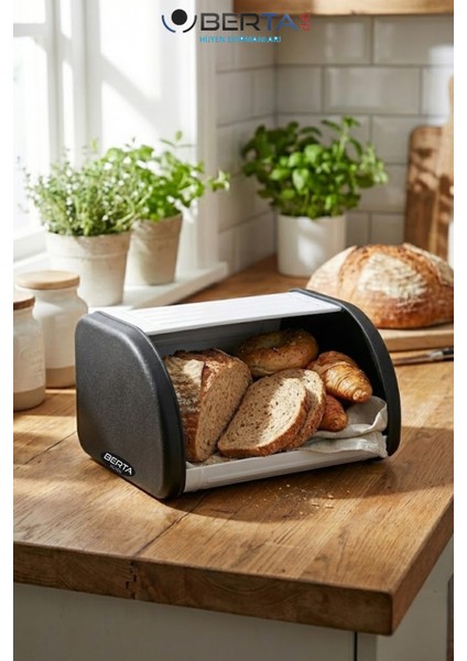 Paslanmaz Çelik Vintage Ekmeklik - Kayar Kapaklı Ekmek Kutusu - Geniş Hacimli - Beyaz ve Siyah Renk fiyatları