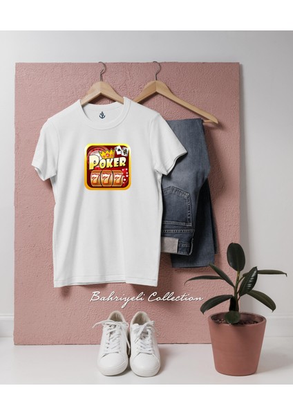 Oversize Poket 777 Slot Tasarımlı Unisex T-Shirt