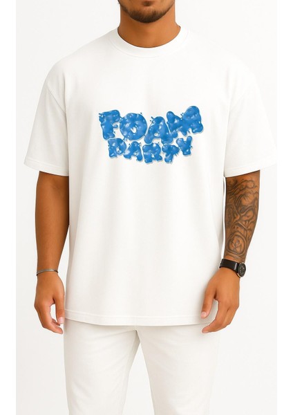 Oversize Foam Party Entertainment Dress Göğüs Tasarımlı Unisex T-Shirt