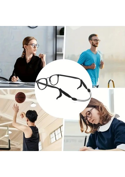 Gözlük Askısı Çelik Silikon Kaymaz Ayarlanabilir 1 Çift Gözlük Kulak Arkası Tutucu, 1 Adet Mikrofiber Bez modelleri