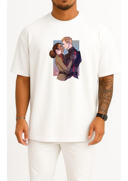 Oversize Star Wars Lost Stars Claudia Gray Göğüs Tasarımlı Unisex T-Shirt