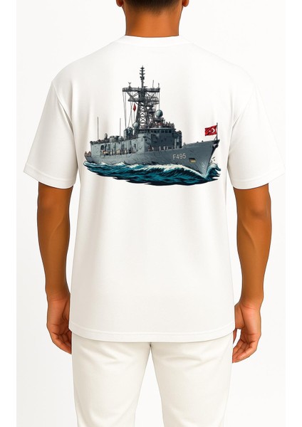 Oversize Tcg Gediz Seyir Temalı Cep ve Sırt Tasarımlı Unisex T-Shirt fiyatları