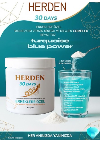 Erkek Için Magnezyum Mineral Vitamin ve Kolajen Kompleksi 100 gr Takviye Edici Gıda modelleri