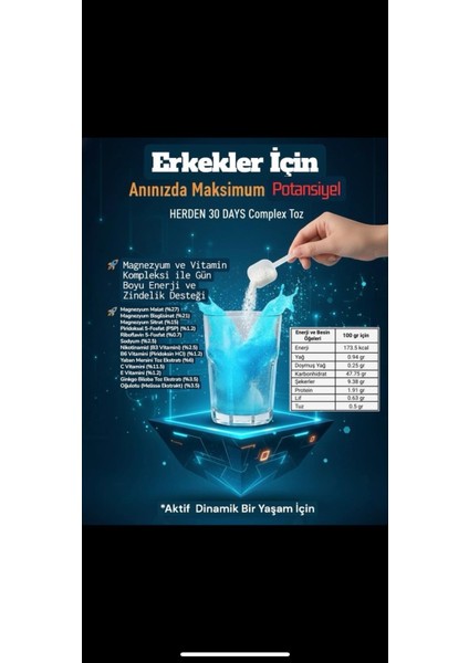 Erkek Için Magnezyum Mineral Vitamin ve Kolajen Kompleksi 100 gr Takviye Edici Gıda fırsatları
