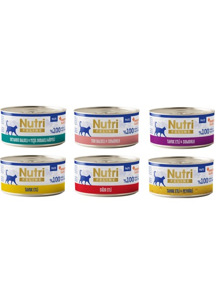 3 Çeşit Karma Tahılsız Yetişkin Kedi Konservesi 70 Gr. x 6 Adet