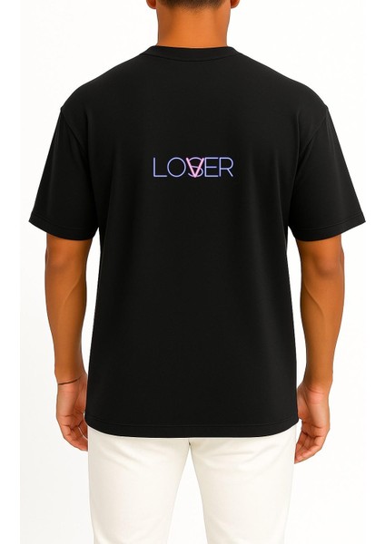 Oversize Lover - Loser Cep ve Sırt Tasarımlı Unisex T-Shirt fiyatları