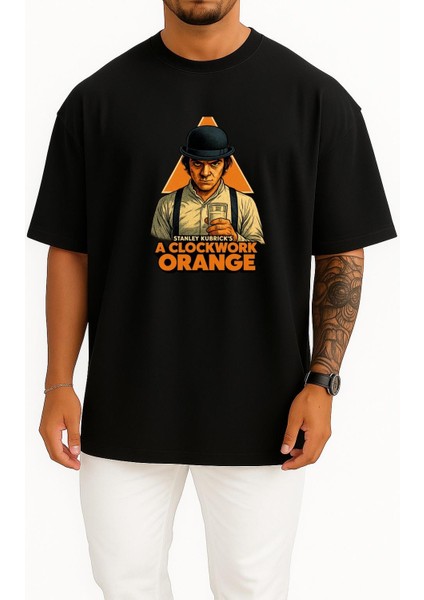 Oversize A Clockwork Orange Göğüs Tasarımlı Unisex T-Shirt