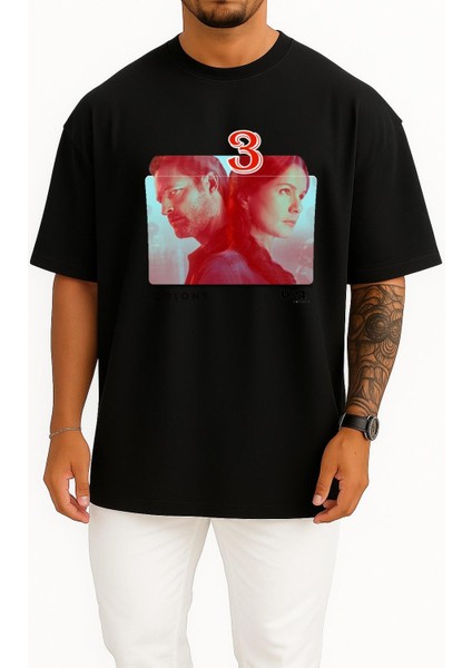 Oversize Colony Series And Season Folder Icons, Colony Göğüs Tasarımlı Unisex T-Shirt