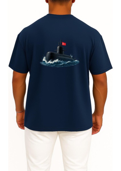 Oversize Tcg Hızırreis Denizaltı Cep ve Sırt Tasarımlı Unisex T-Shirt fiyatları