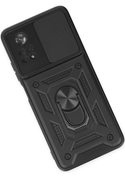 Xiaomi Poco X4 Pro 5g Kılıf Pars Lens Yüzüklü Silikon - Siyah modelleri