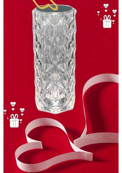 Sevgililer Günü Için Hediye Kristal Lamba Sevgiliye Hediye USB Şarjlı Gece Lam - NJ001P-4IG0S