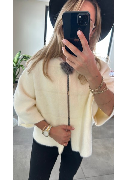 Bej Angora Yünü Panço fiyatları