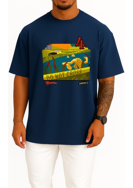 Oversize Banshee Series And Season Folder Icons, Banshee S04 Yabancı Göğüs Tasarımlı Unisex T-Shirt