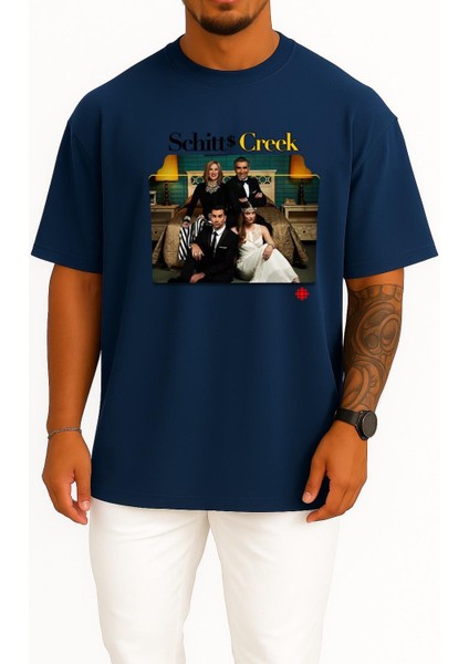 Oversize Schitt S Creek Series And Season Folder Icons, Schitt's Creek Göğüs Tasarımlı Unisex T-Shirt