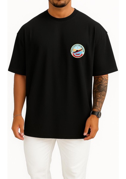 Oversize Tcg Dolunay S352 Cep Tasarımlı Unisex T-Shirt